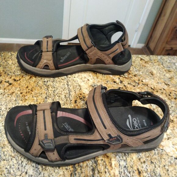 Abeo Men's Cayucos Sport Sandals Brown Size 14 Bio System Leather - Picture 1 of 11